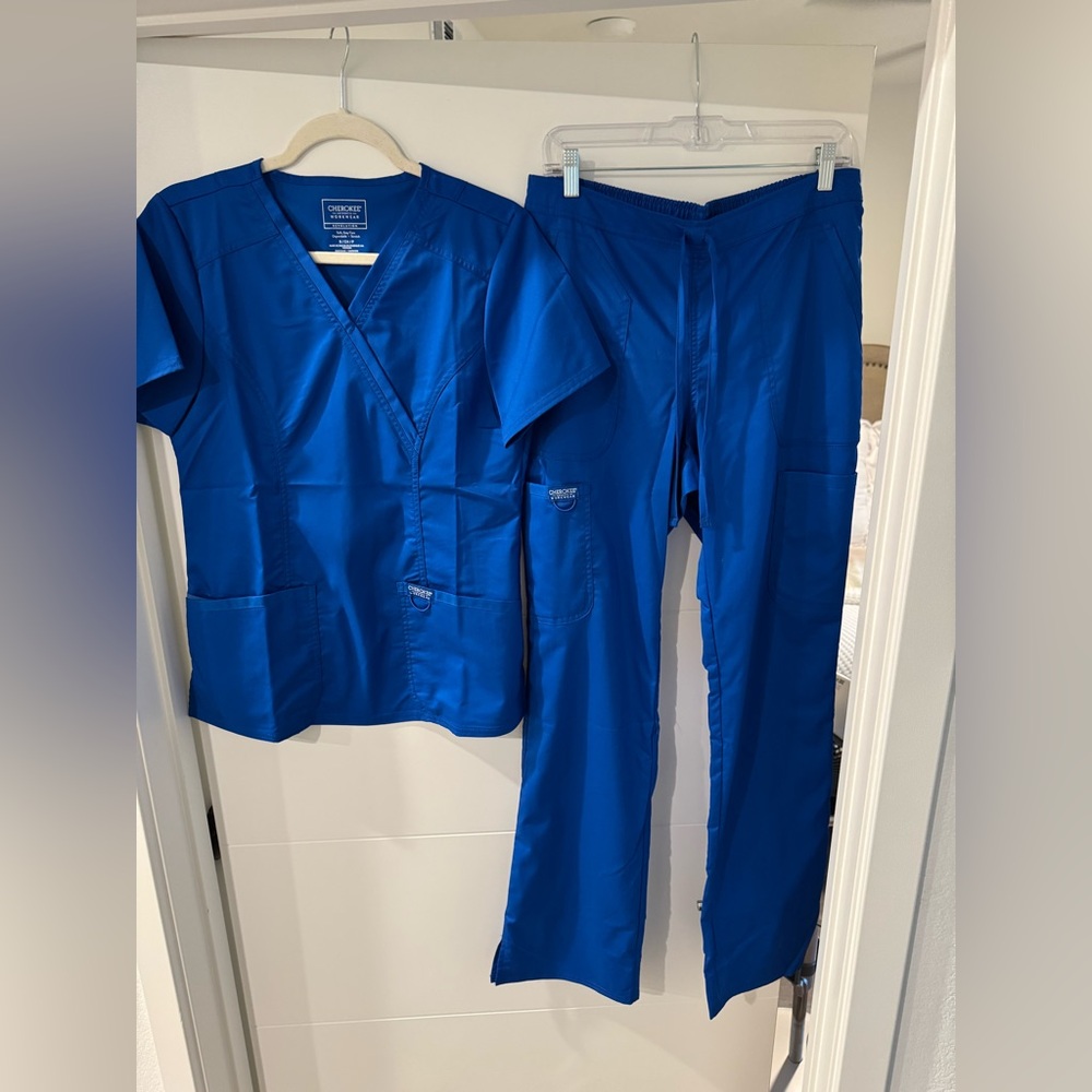 Cherokee Royal Blue Scrubs (Top & Botton)